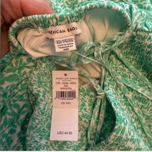 American Eagle Mint Green & White Floral Back-Tie Romper - NWT Size XXL - Picture 6 of 6